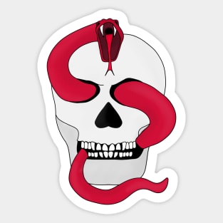 Red Serpent and the Skull Sticker